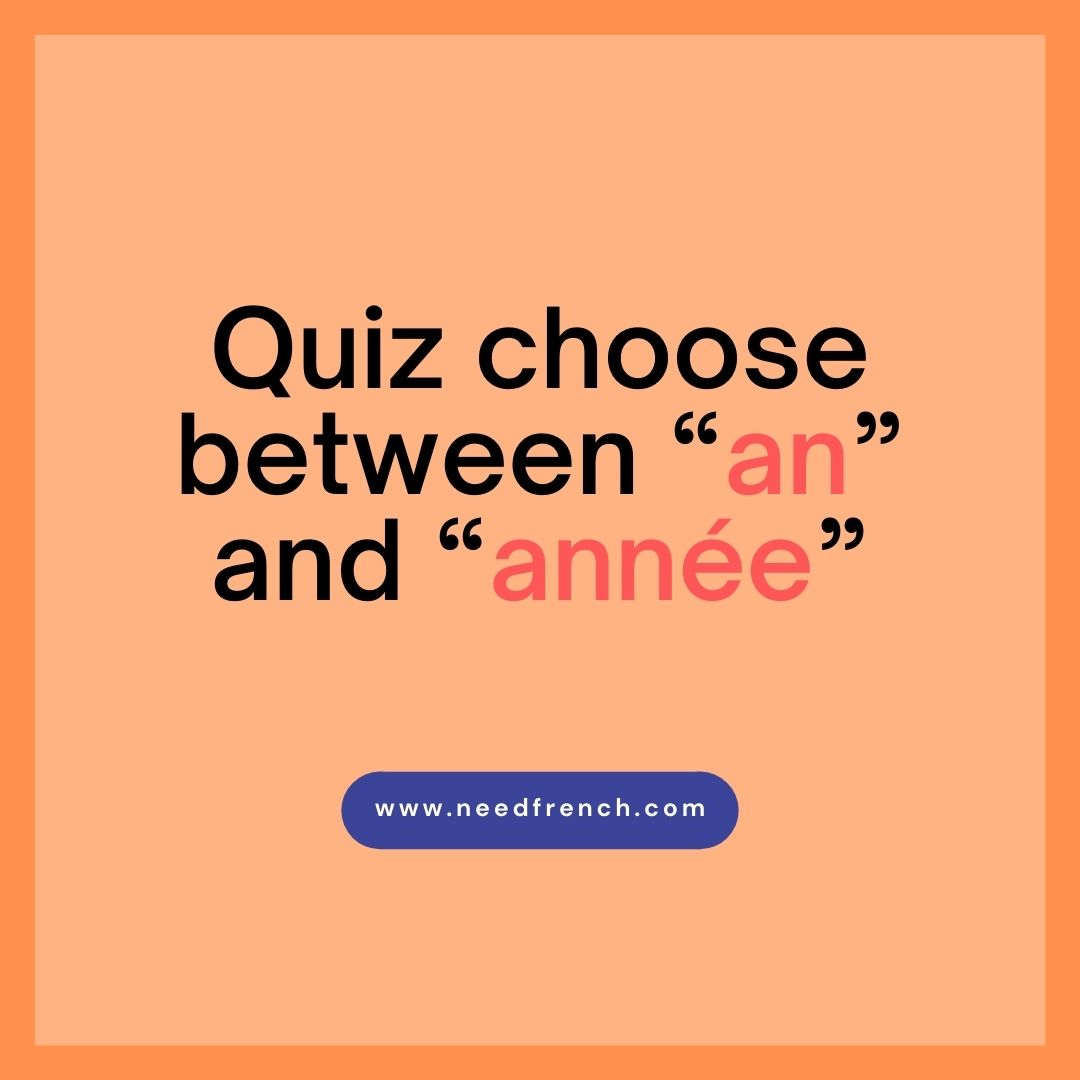 Quiz choose between “an” and “année”