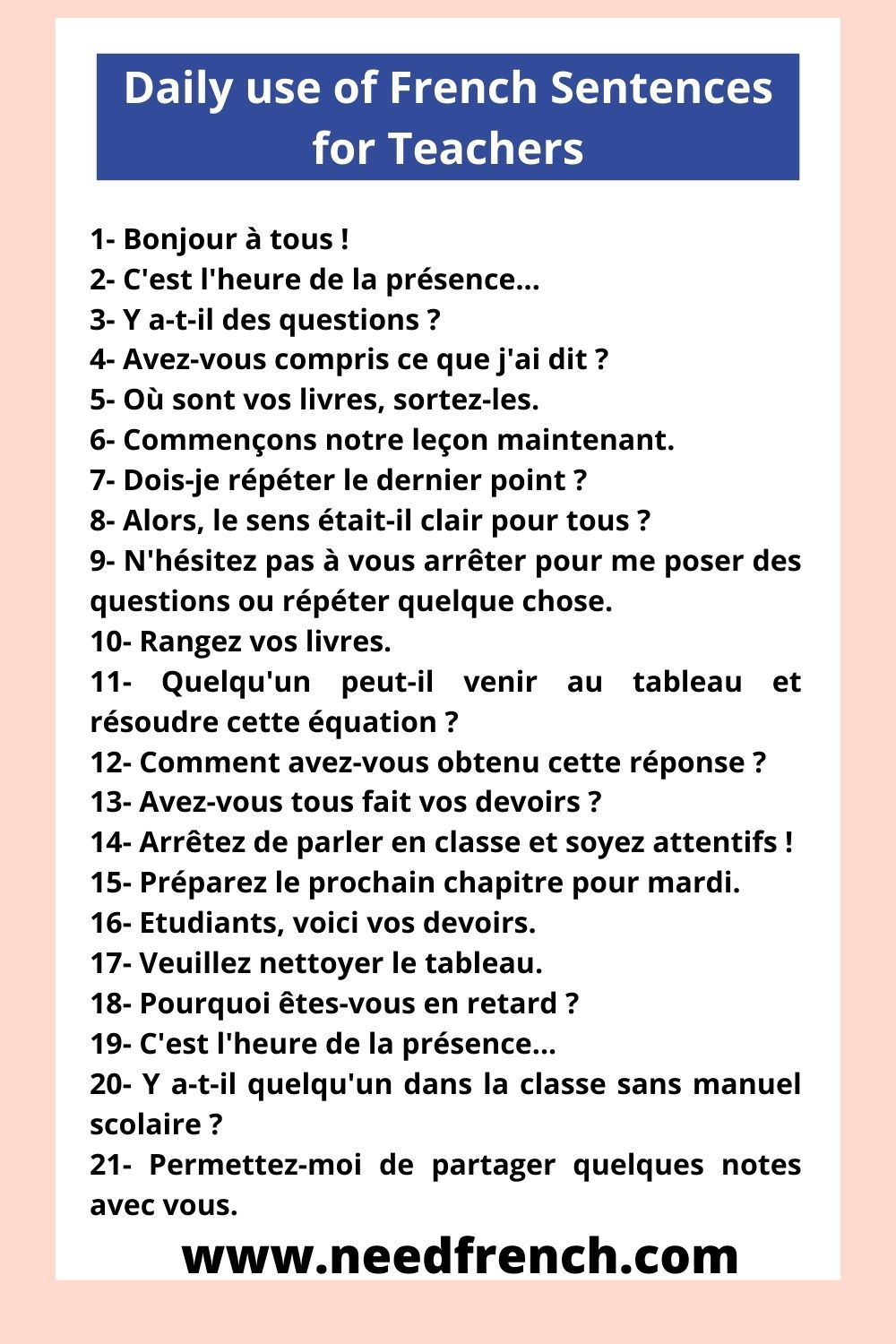 3 French Sentences