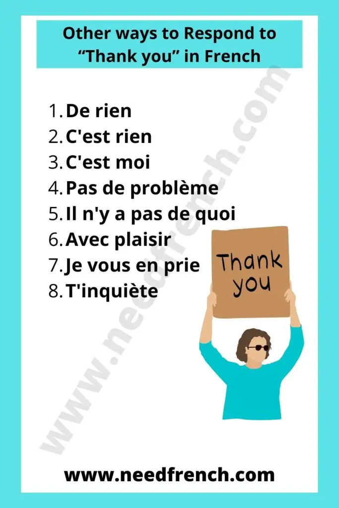 8 Other ways to Respond to “Thank you” in French (merci)
