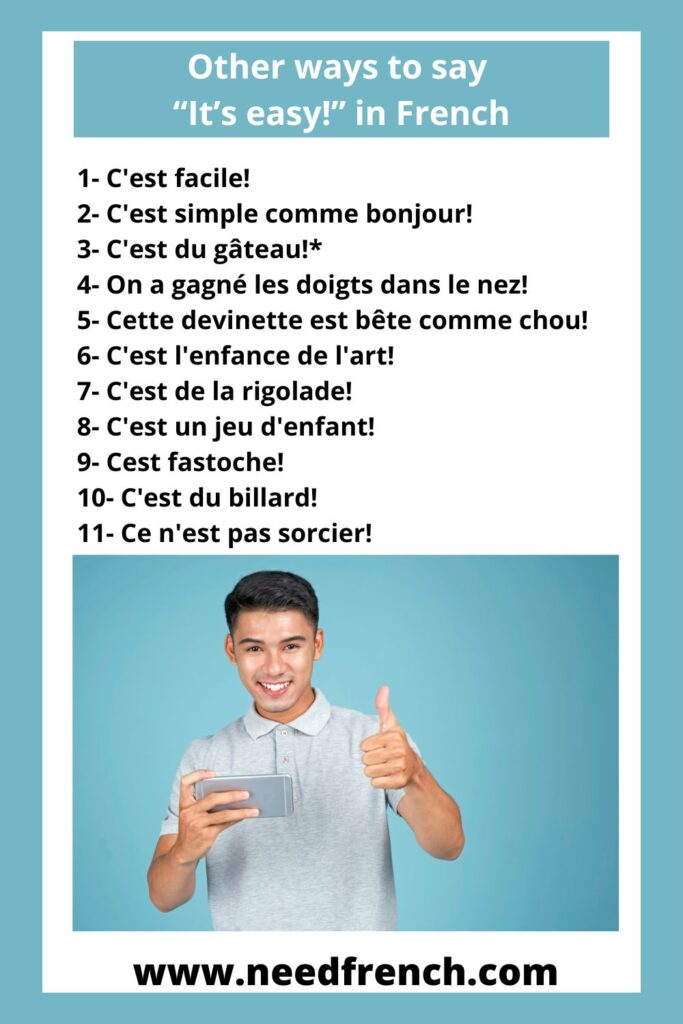 Other ways to say “It’s easy” in French