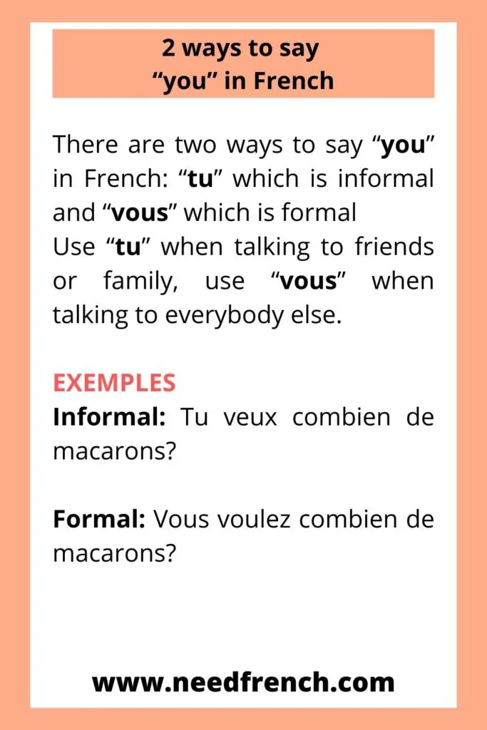 2 ways to say “you” in French