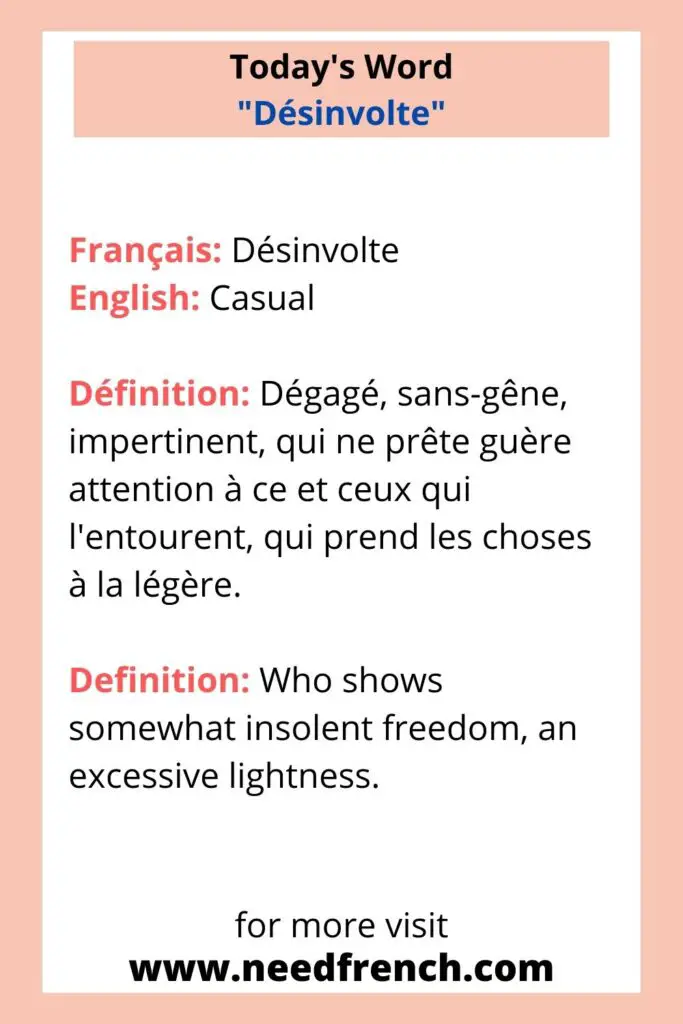 Today's Word "Désinvolte"