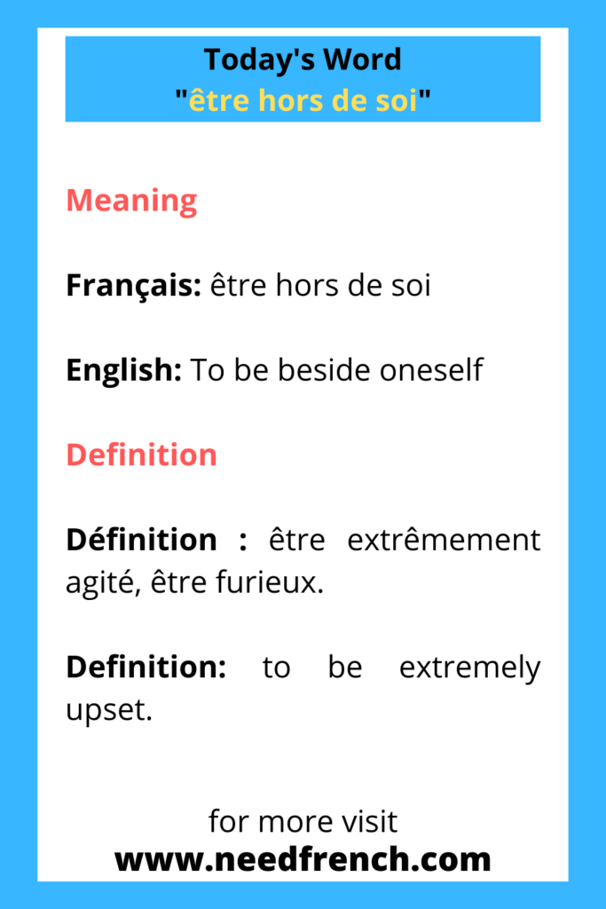 Today's Word être hors de soi