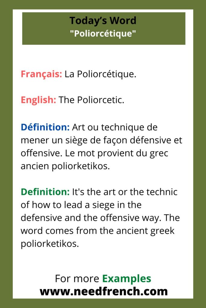 Today’s Word : ”Poliorcétique“