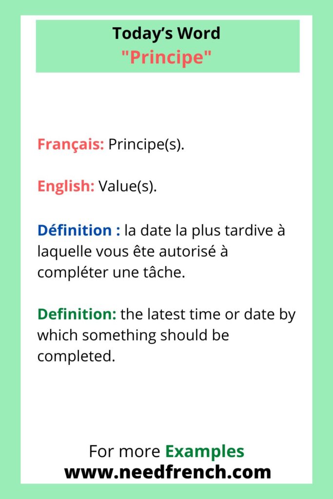 Today’s Word : ”Principe“