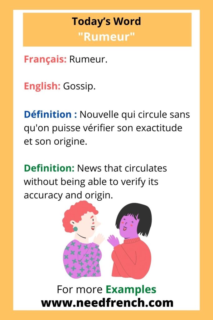 Today’s Word : ”Rumeur“