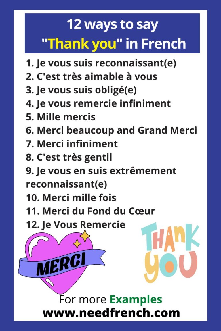 ways of saying thank you in french