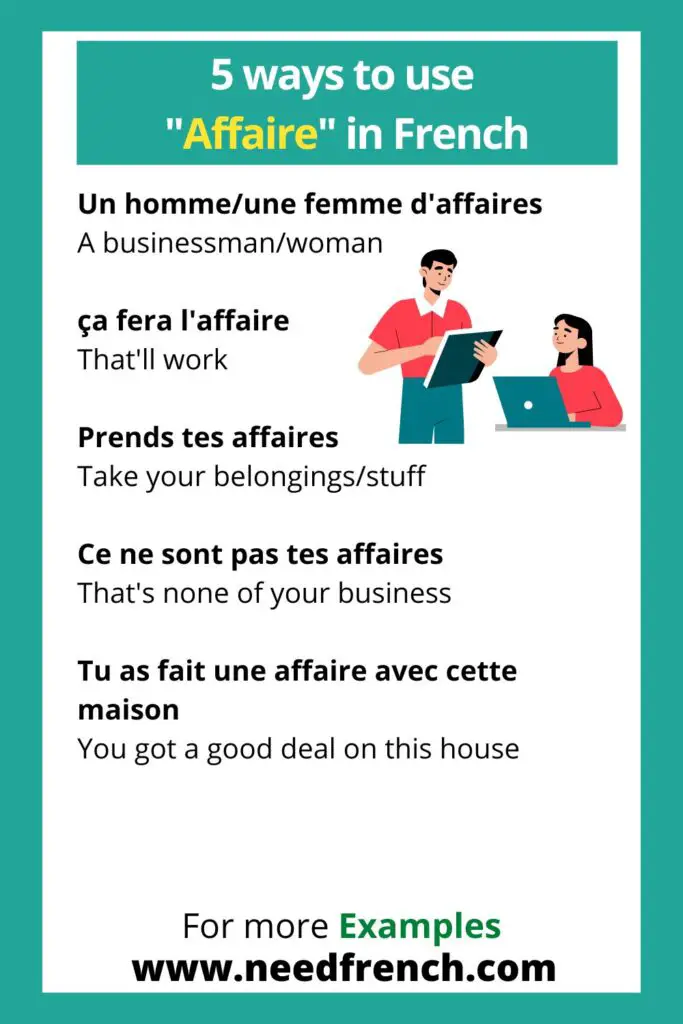 5 ways to use ''Affaire'' in French