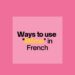 Ways to use ''Même'' in French