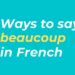 Ways to Say "beaucoup" (a lot) in French