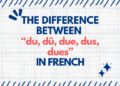 The Difference Between “du, dû, due, dus, dues” in French