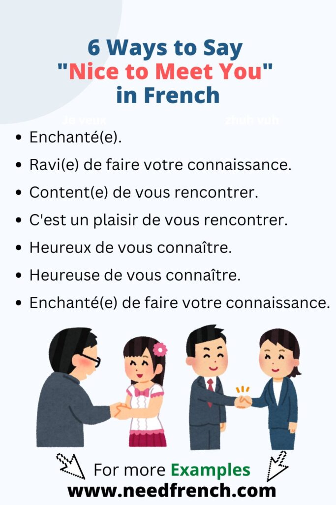 6 ways to say " Enchanté " in French - 6 Friendly Ways to Say "Nice to Meet You" in French