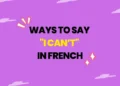 Ways to Say i can't in French