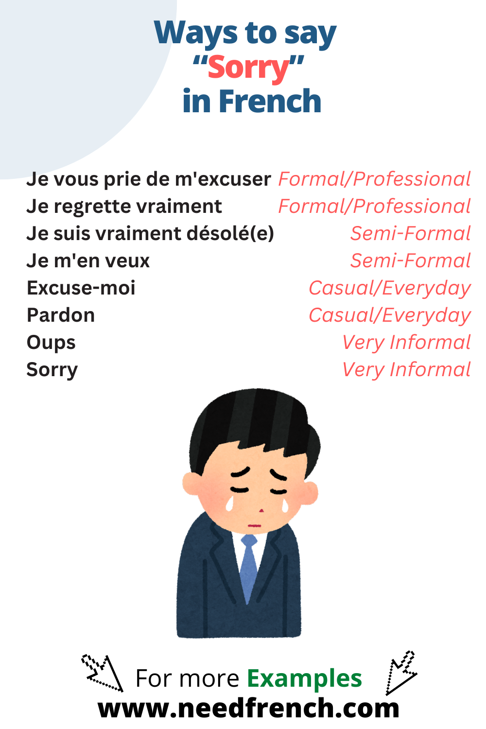 Ways to Say Sorry in French