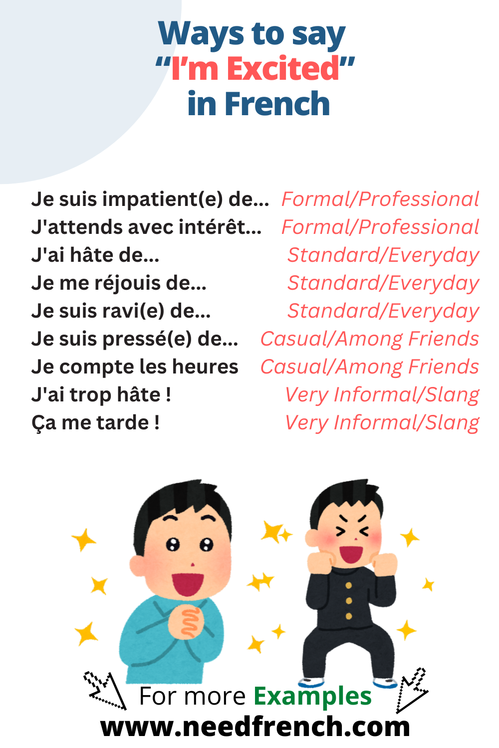 Ways to Say “I’m Excited” in French